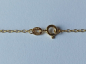 Preview: gold plated silver chain with 10 mm white zirconia heart pendant-anchor chain 45 cm----